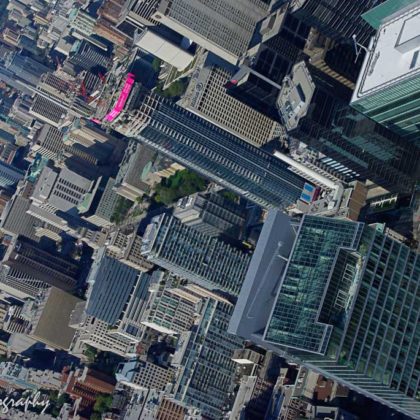 Downtown Toronto from air, helicopter tour