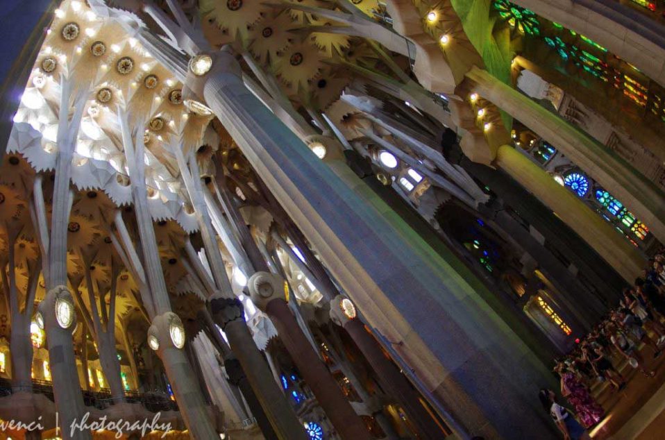 Interior of La Sagrada Familia, Gaudi, Barcelona