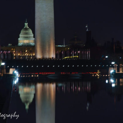 night shot, Capitol and Obelisk