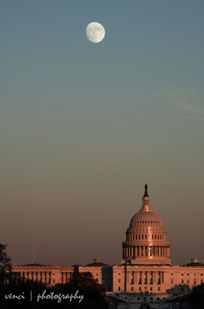 Full Moon over Capitol, Washington DC